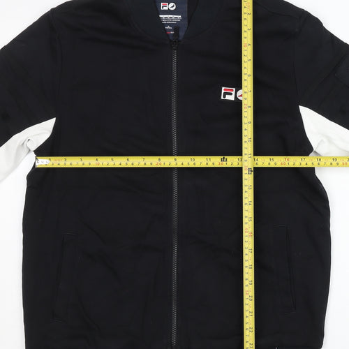 FILA Men’s Black S Basic Full Zip Logo Activewear Jacket