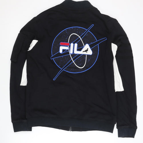 FILA Men’s Black S Basic Full Zip Logo Activewear Jacket