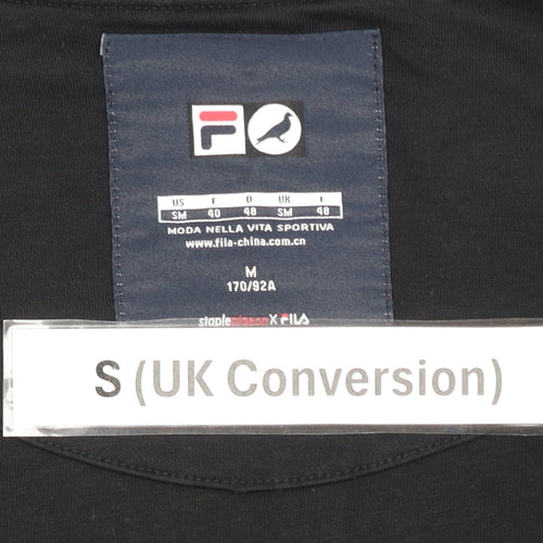 FILA Men’s Black S Basic Full Zip Logo Activewear Jacket