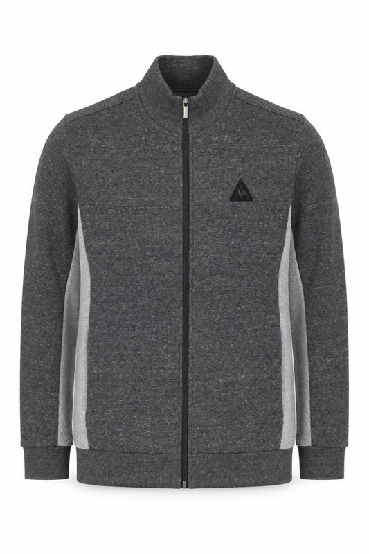 Front view of Le Coq Sportif Men’s Grey L Track Jacket Full Zip Sportswear