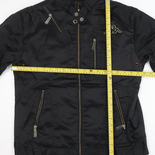 Kappa Women's Black M Motorcycle Jacket Cotton Blend Casual