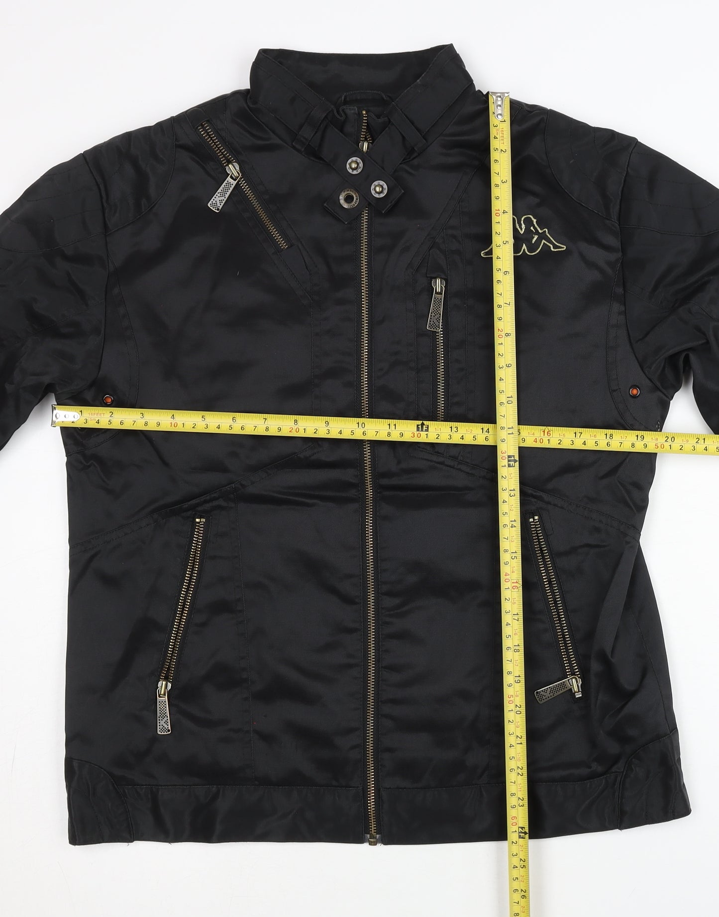 Kappa Women's Black M Motorcycle Jacket Cotton Blend Casual