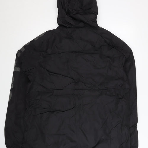 Adidas Men's Black 2XL Windbreaker Jacket Hooded Lightweight Sports