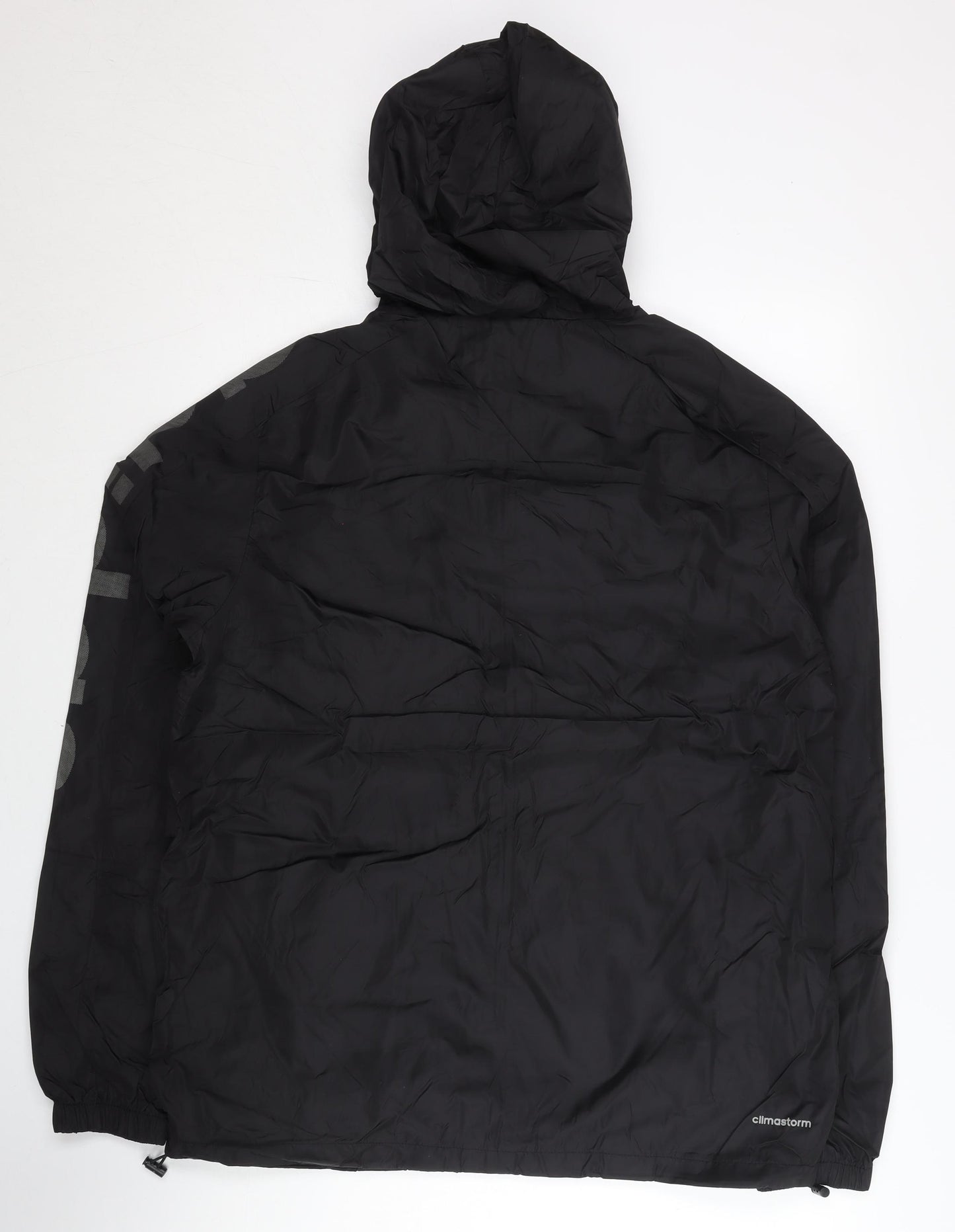 Adidas Men's Black 2XL Windbreaker Jacket Hooded Lightweight Sports