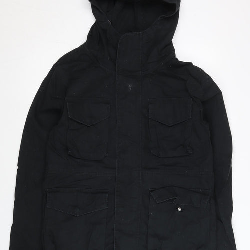 Converse Men’s Black XS Parka Jacket Hooded Mid-Length Outdoor