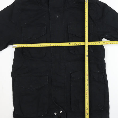 Converse Men’s Black XS Parka Jacket Hooded Mid-Length Outdoor