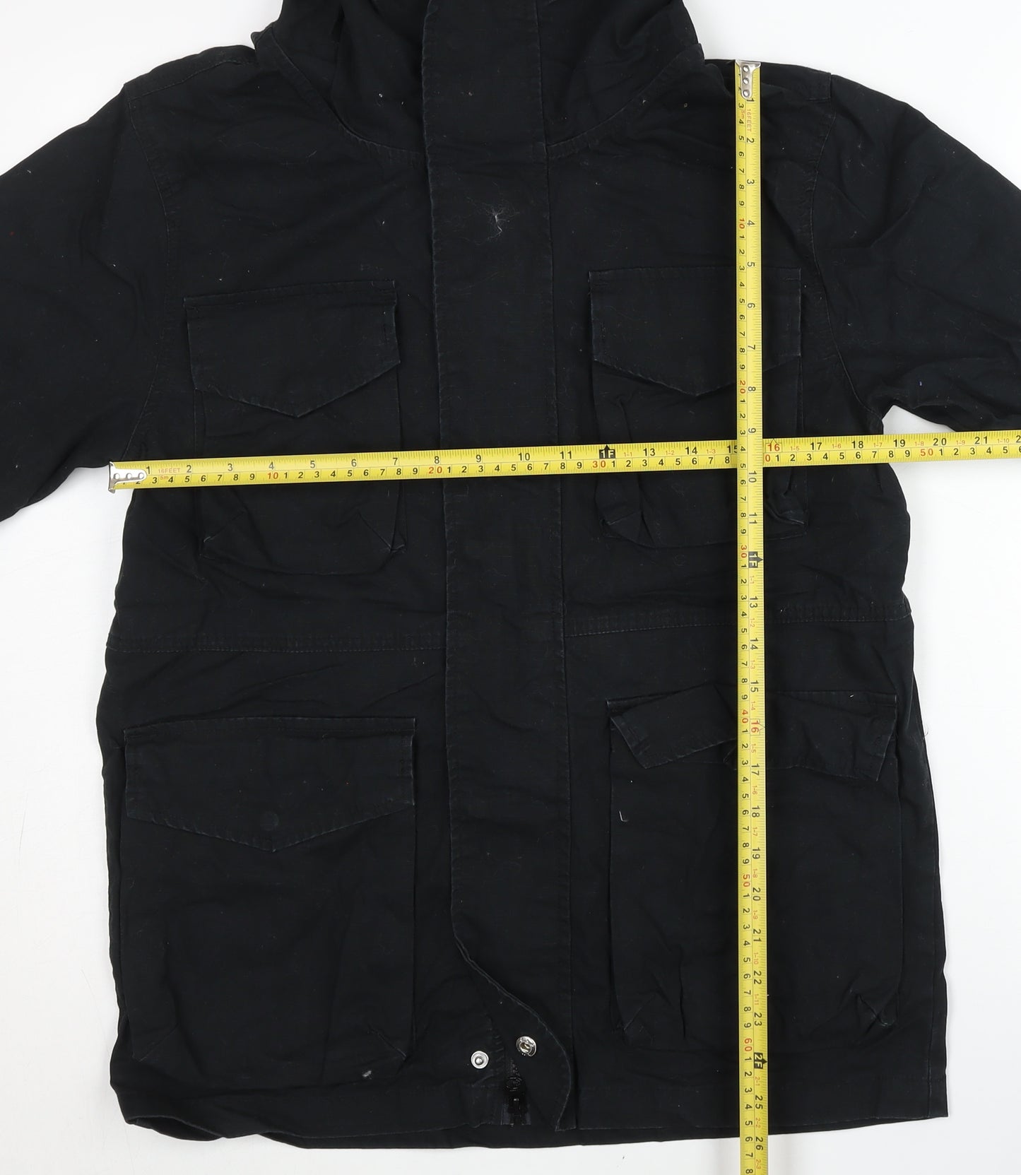 Converse Men’s Black XS Parka Jacket Hooded Mid-Length Outdoor