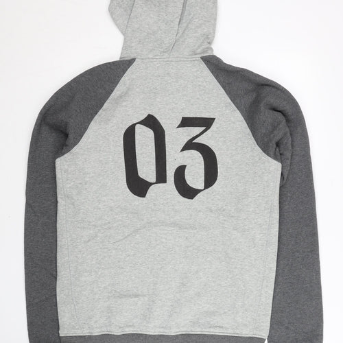 Adidas Men's Grey XS Varsity Jacket Hooded Cotton Snap Gym Sports