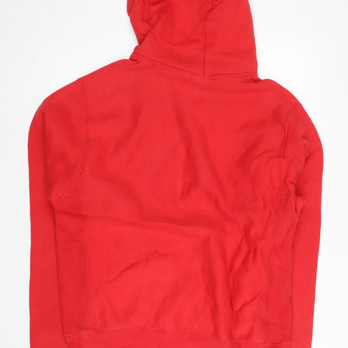 Champion Men's Red Small Reverse Weave Pullover Hoodie Logo Fleece
