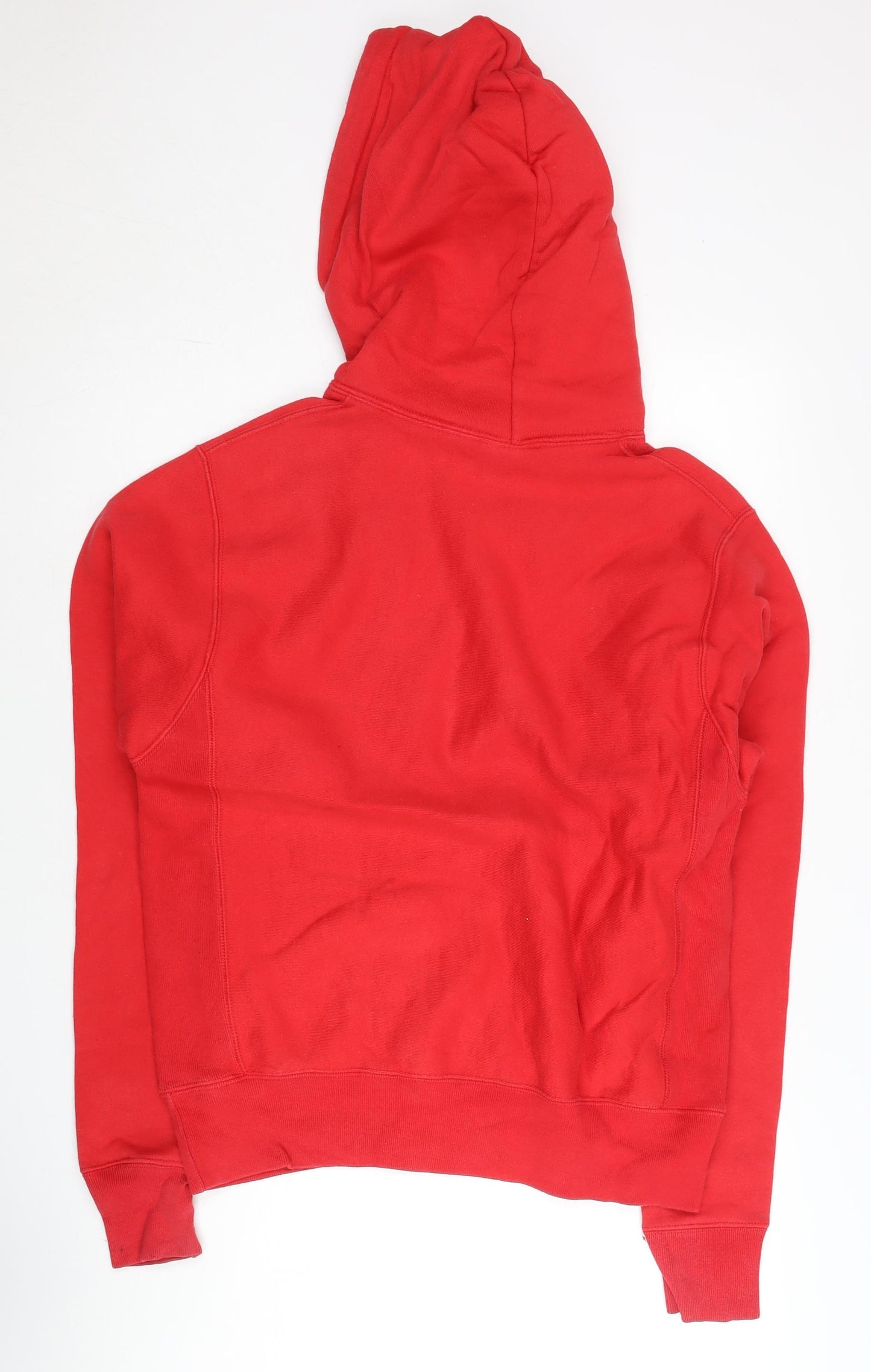 Champion Men's Red Small Reverse Weave Pullover Hoodie Logo Fleece