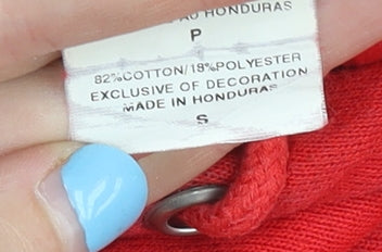 Champion Men's Red Small Reverse Weave Pullover Hoodie Logo Fleece