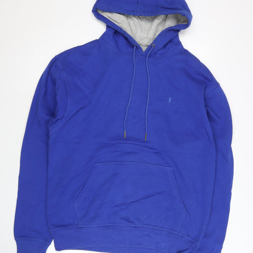 Champion Men’s Blue Pullover Hoodie M Regular Fit Kangaroo Pocket