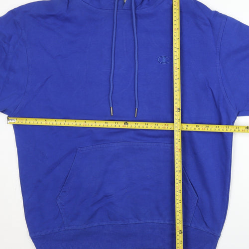 Champion Men’s Blue Pullover Hoodie M Regular Fit Kangaroo Pocket