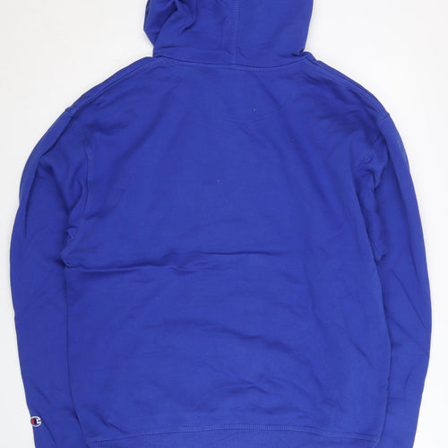 Champion Men’s Blue Pullover Hoodie M Regular Fit Kangaroo Pocket