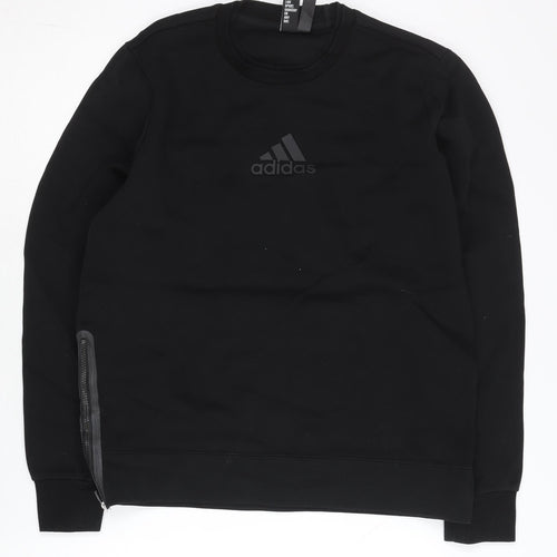 Adidas Men's Black M Pullover Sweatshirt with Side Zip