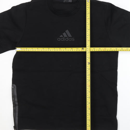 Adidas Men's Black M Pullover Sweatshirt with Side Zip
