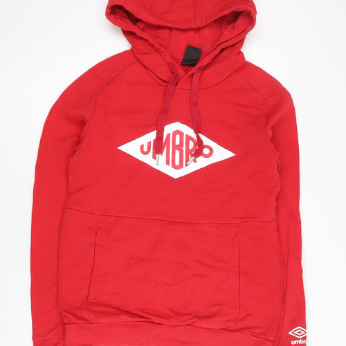 Umbro Men’s Red Pullover Hoodie XS Regular Fit Sports Jersey