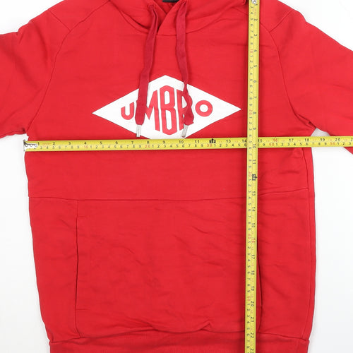 Umbro Men’s Red Pullover Hoodie XS Regular Fit Sports Jersey