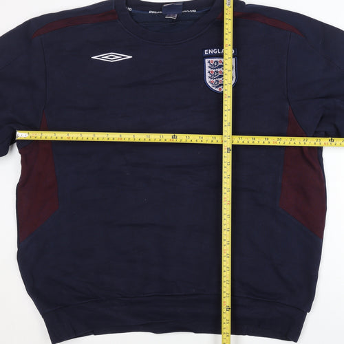 Umbro England Mens XL Navy Pullover Sweatshirt Vintage Football Crew Neck