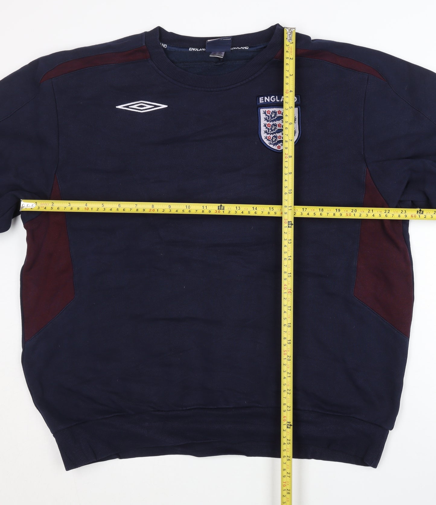 Umbro England Mens XL Navy Pullover Sweatshirt Vintage Football Crew Neck
