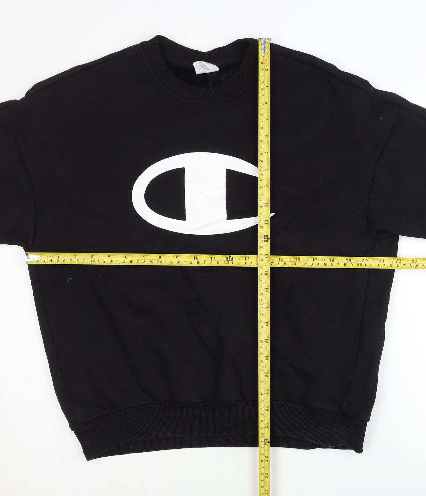 Champion Women's Black Small Pullover Sweatshirt Long Sleeve Logo
