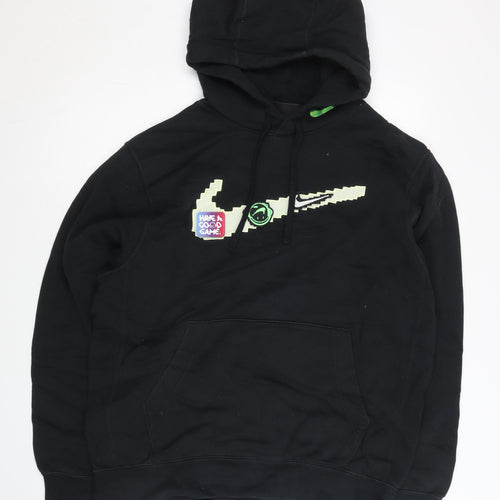 Nike Men's Black L Pullover Hoodie Graphic Print Sportswear
