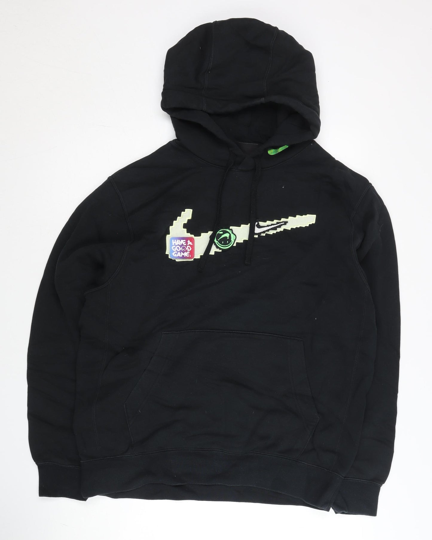 Nike Men's Black L Pullover Hoodie Graphic Print Sportswear