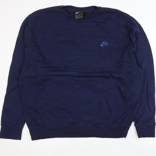 Nike Unisex Blue 2XL Pullover Sweatshirt Crew Neck Logo Sports