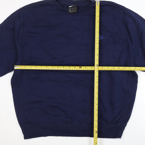 Nike Unisex Blue 2XL Pullover Sweatshirt Crew Neck Logo Sports
