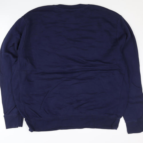 Nike Unisex Blue 2XL Pullover Sweatshirt Crew Neck Logo Sports