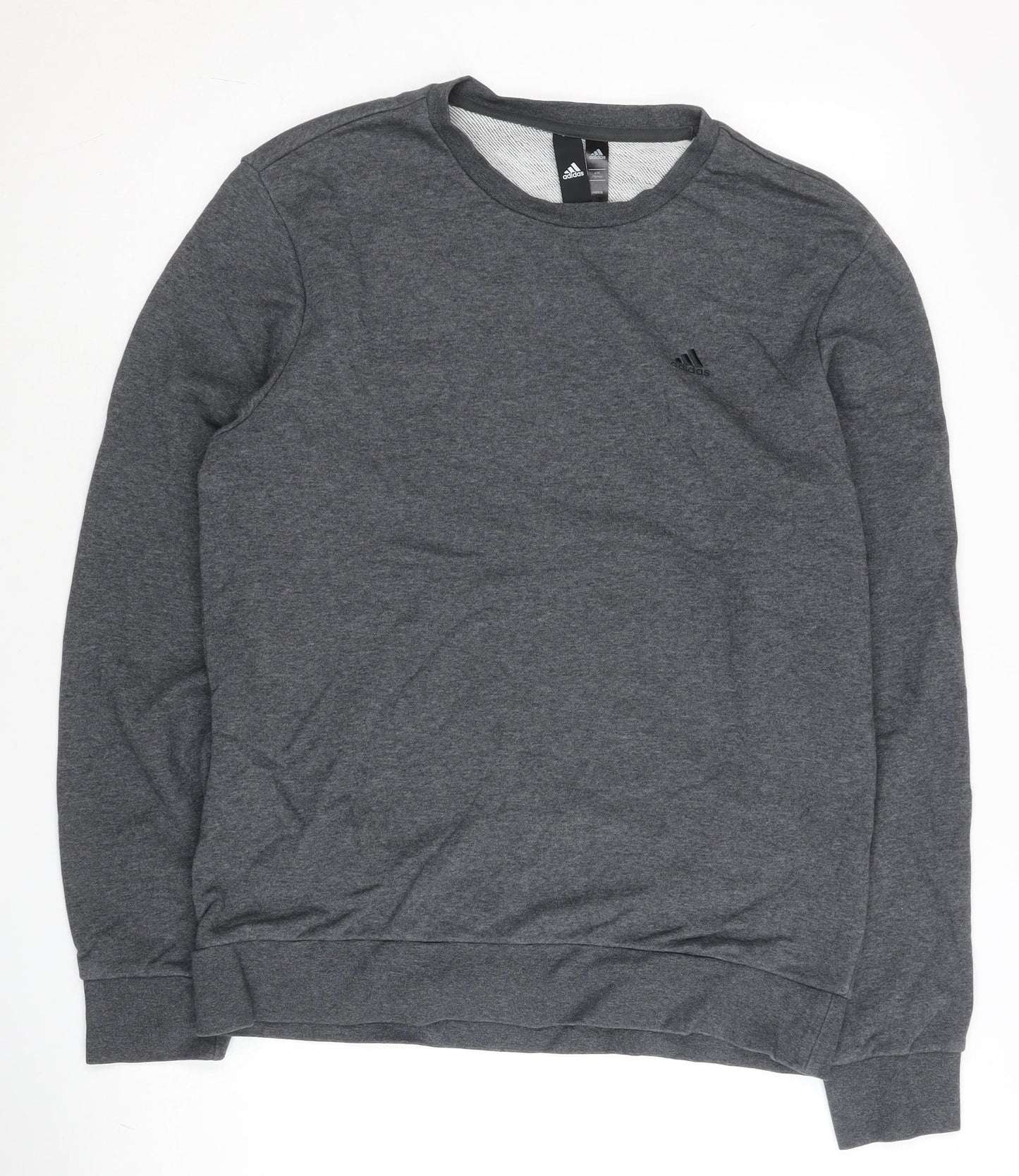 Adidas Men's Grey Crew Neck Pullover Sweatshirt M Regular Fit