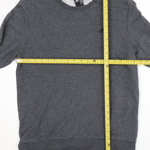 Adidas Men's Grey Crew Neck Pullover Sweatshirt M Regular Fit