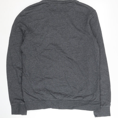 Adidas Men's Grey Crew Neck Pullover Sweatshirt M Regular Fit