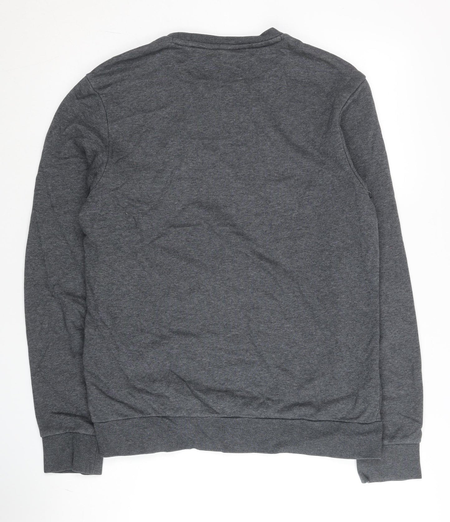 Adidas Men's Grey Crew Neck Pullover Sweatshirt M Regular Fit