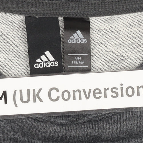 Adidas Men's Grey Crew Neck Pullover Sweatshirt M Regular Fit
