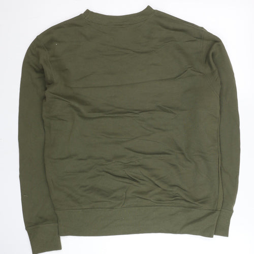 Champion Mens Green Crew Neck Pullover Sweatshirt Medium Long Sleeve