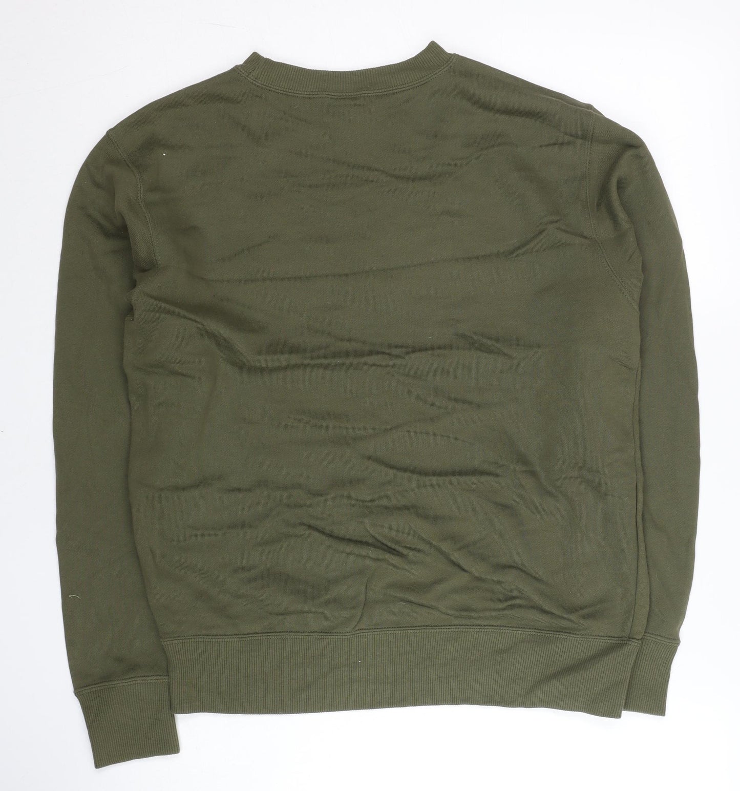 Champion Mens Green Crew Neck Pullover Sweatshirt Medium Long Sleeve