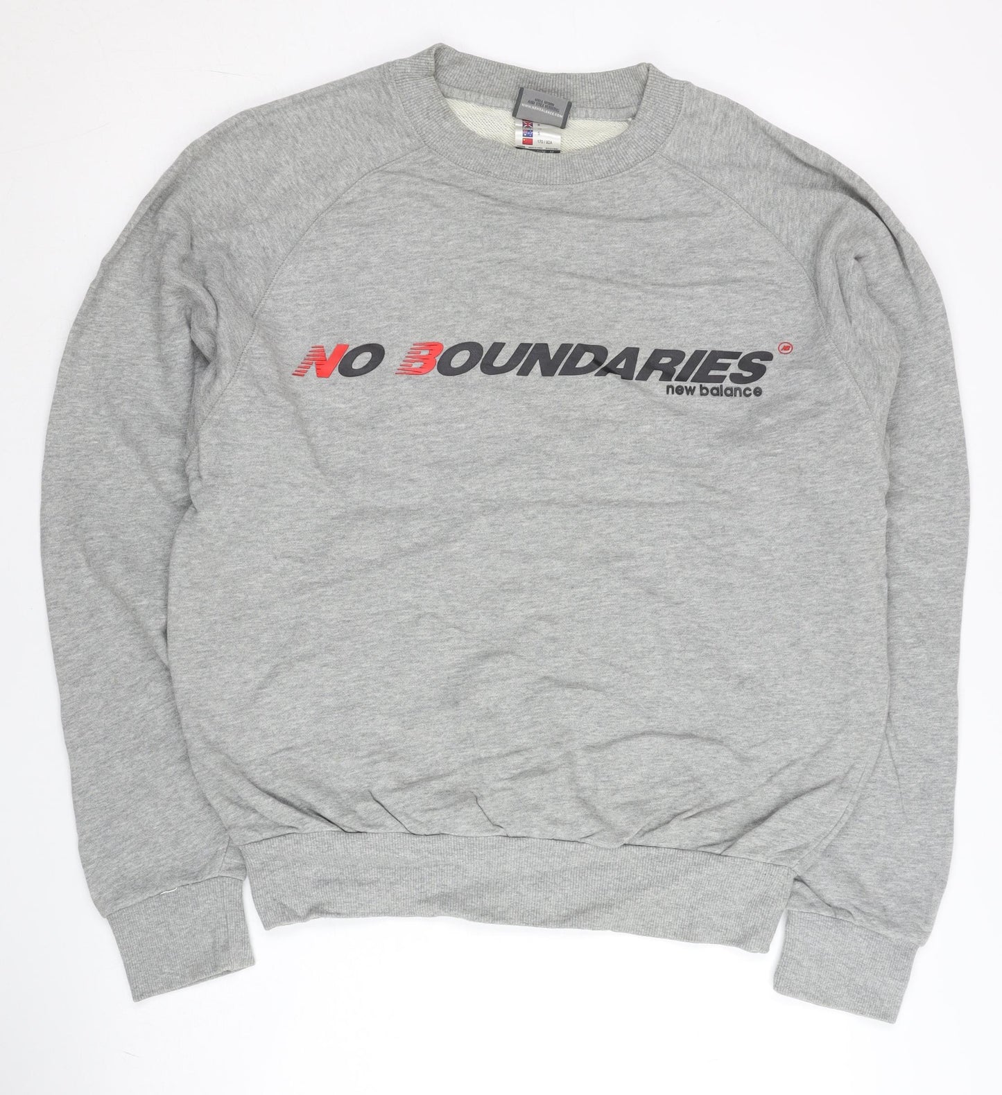New Balance Men's Grey Small Pullover Sweatshirt Logo Sportswear