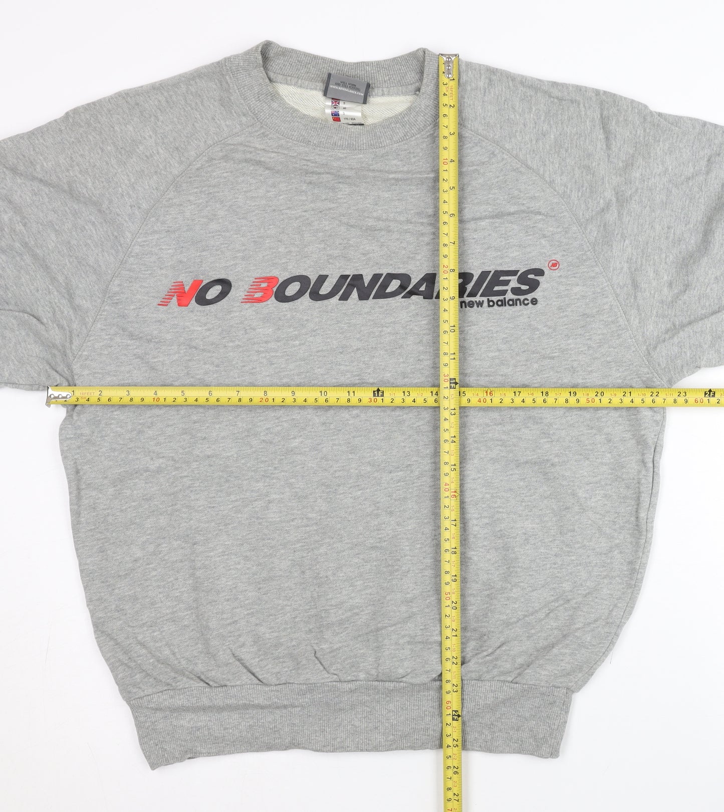 New Balance Men's Grey Small Pullover Sweatshirt Logo Sportswear