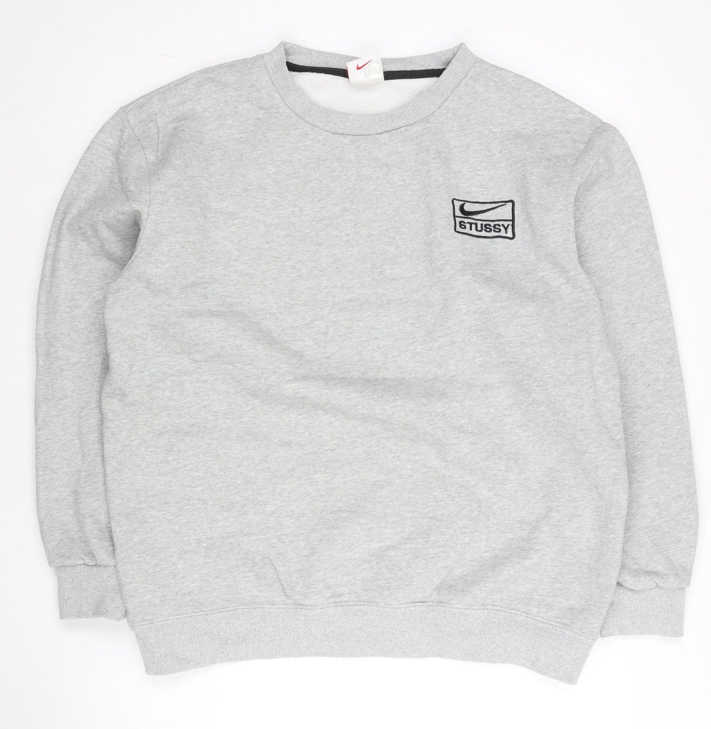 Nike x Stussy Men’s Grey Crew Neck Pullover Sweatshirt L Fleece