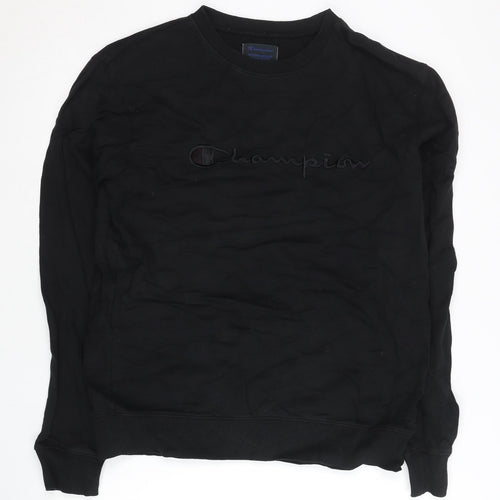 Champion Men's Black XL Pullover Sweatshirt Crew Neck Logo Jersey