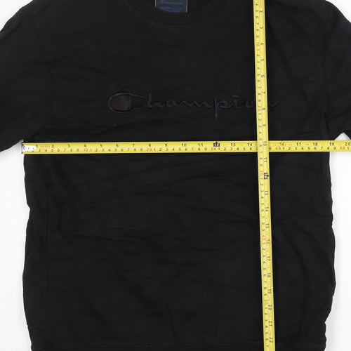 Champion Men's Black XL Pullover Sweatshirt Crew Neck Logo Jersey