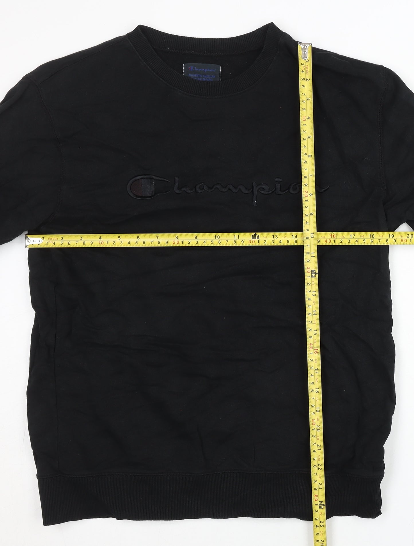 Champion Men's Black XL Pullover Sweatshirt Crew Neck Logo Jersey