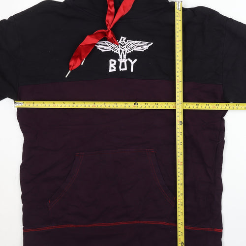 BOY London Men's Black Pullover Hoodie S Logo Graphic Streetwear