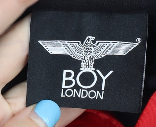 BOY London Men's Black Pullover Hoodie S Logo Graphic Streetwear