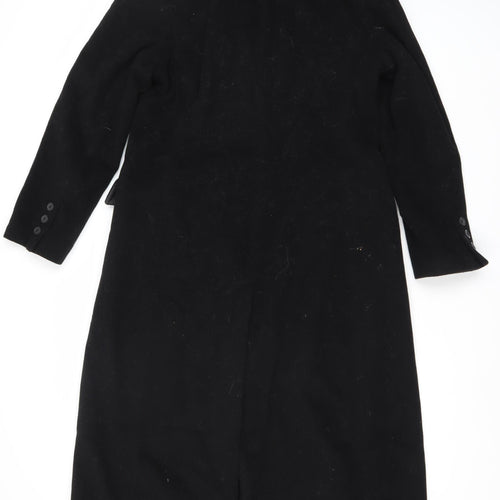 Heine Women's Black Wool Cashmere Blend Long Overcoat Size 16