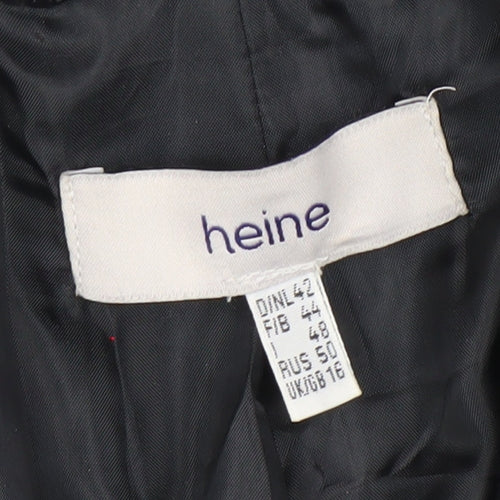 Heine Women's Black Wool Cashmere Blend Long Overcoat Size 16