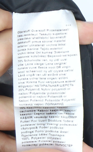 Heine Women's Black Wool Cashmere Blend Long Overcoat Size 16