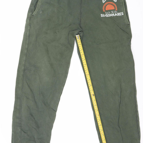 Jack Wills Men's Green XS Jogger Fleece Cotton Tapered Trousers