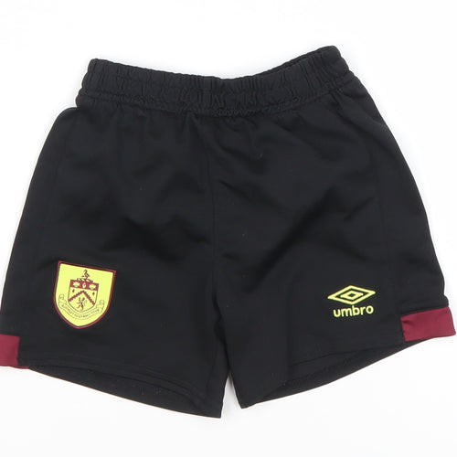 Umbro Boys Black Football Shorts 2-3 Years Athletic Elastic Waist